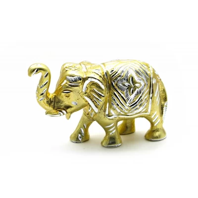 Слон резной алюминий (19х10,5х6 см)(Elephant med Fine) код 25819