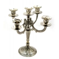 Подсвечник бронзовый на 5 свечей хром (26х25х25 см)