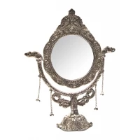 Зеркало настольное Серебро диаметр 15см (41х33х13см)