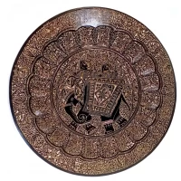 Тарелка бронзовая настенная Раджа на слоне (48,5 см)
