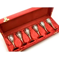 Рюмки бронзовые посеребренные 30мл (н-р 6шт)(h-9.5 см)(34,3х12,5х5,5 см)