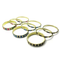 Браслеты медные с цветными  вставками (н-р 3 шт)(d-7.5 см)