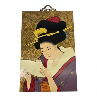 Картина Гейша со свитком (30 х 20 х 0,9 см)
