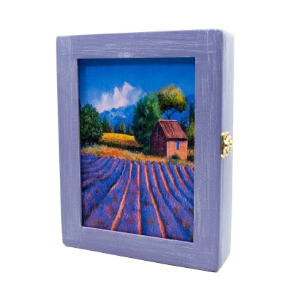 Ключница Лаванда, фиолетовая,массив дерева (25,5х19,5х5,5 см.)A Ключница Лаванда массив дерева (25,5х19,5х5,5 см) фиолетовая