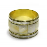 Браслет медный с перламутром (d-7 h-5 см)