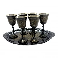 Рюмки бронзовые черные (h-12,8 см)(н-р 6шт/75мл.)