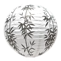 Фонарь белый бумажный Бамбук (d-30 см)