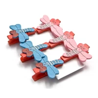 Украшалочки Стрекозы прищепка дерево(н-р 6 шт) ЦЕНА ЗА НАБОР