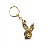 Брелок со стразами Play Boy золотой