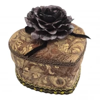 Шкатулка ткань Сердце (14,5х13,5х13 см)