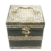 Шкатулка для бижутерии черная (12,5х12,5х12,5 см)