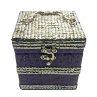 Шкатулка для бижутерии фиолетовая (12,5х12,5х12,5 см)