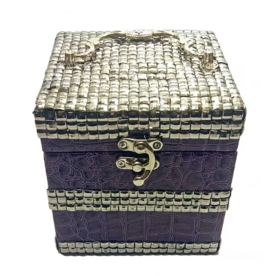 Шкатулка для бижутерии фиолетовая (12,5х12,5х12,5 см)