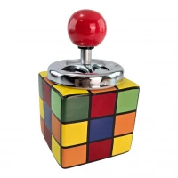 Пепельница с крышкой керамическая Кубик Рубика (15 × 8,5 × 8,5 см)