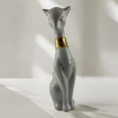 Кошка керамическая белая (23х8х6 см)