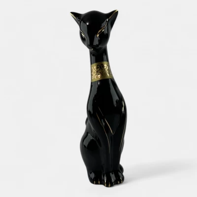 Кошка керамическая черная (22,5х8х6,3 см)