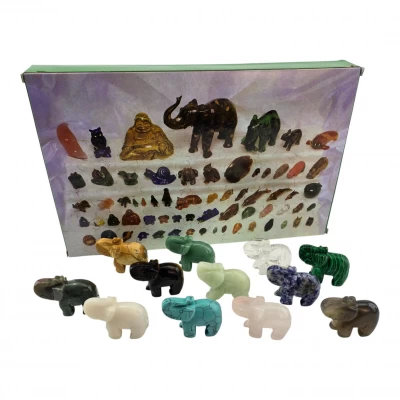Слоны каменные набор (н-р/12шт)(слоник 4,8 × 3,7 × 1,8 см)