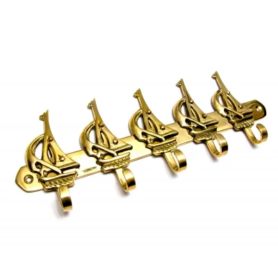 Вешалка-ключница для одежды бронза Парусники (26х9,5х2 см) Вешалка В для одежды бронза Парусники (26х9,5х2 см)