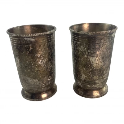 УЦЕНКА. Бокалы бронзовые посеребрённые (набор 2 шт.) (h — 11 см; d — 7 см) УЦЕНКА. Бокалы бронзовые посеребрённые (набор 2 шт.) (h — 11 см; d — 7 см)