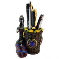 Африканка с корзиной, подставка под ручки (12,5х11,5х7 см)