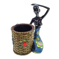Африканка с корзиной, подставка под ручки (16х12,5х9см)A
