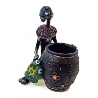 Африканка с корзиной, подставка под ручки (16х12,5х9см)D
