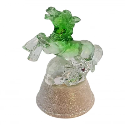 Лошадь с подсветкой зеленая (8х6,5х5 см)