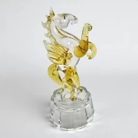 Конь- Пегас хрустальный золотистый (5,5х10х4 см)