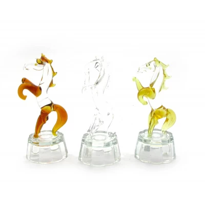 Конь хрустальный цветной (5х9,5х4 см)(ML-66-1) код 27040