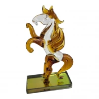 Конь- Пегас хрустальный янтарный  (8,5 × 5 × 3 см)