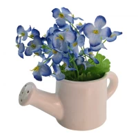 Цветы синие в лейке (14.2х7,2х15 см)