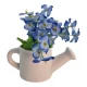Цветы синие в лейке (14.2х7,2х15 см)