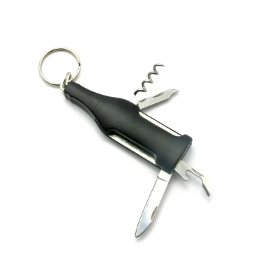 Нож-брелок, штопор с набором инструментов "Бутылка" (4 в 1)(11х2,5х1см)(B52) код 27165