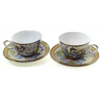 Сервиз фарфор (2JBS92) 2 чашки +2 блюдца Музы (210 мл)(h-6см,d-10см,d блюдца-15 см)