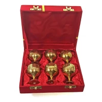 Рюмки бронзовые позолоченые(н-р6шт/30 мл) h-5,5(18,5х15,5х5,5 см)