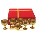 Бокалы бронзовые позолоченые(н-р 6 шт)(h-5,5)(18,5х15,5х5,5 см)(Velvet Box Goli Set Velvet Box gold) код 27362