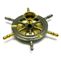 Подсвечник-пепельница Штурвал бронза (17х17х6 см)