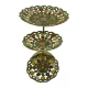Фруктовница бронзовая 3 х яруcная, резная зеленая ( 24х 38х22,5 см)