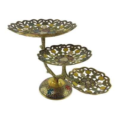 Фруктовница бронзовая 3 х яруcная, резная синяя ( 24х 38х22,5 см) Фруктовница бронзовая 3 х яруcная, резная синяя ( 24х 38х22,5 см)