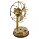 Миниатюрный настольный вентилятор из бронзы, работает от аккумулятора, 17 см