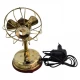 Миниатюрный настольный вентилятор из бронзы, работает от аккумулятора, 17 см
