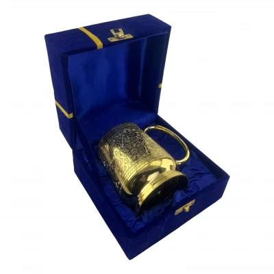 УЦЕНКА Бокал бронзовый позолоченный (17х 7,6 см)