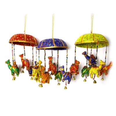 Подвеска с колокольчиком "Верблюды" ткань (35х13х13 см) код 27540