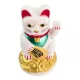 Кошка Манэки-нэко машущая лапой белая (11,2х6,7х6,7 см)