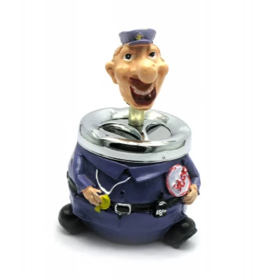 Пепельница керамическая с крышкой "Полицейский" (13,5х10,5х8,5 см)(YG010) код 27929