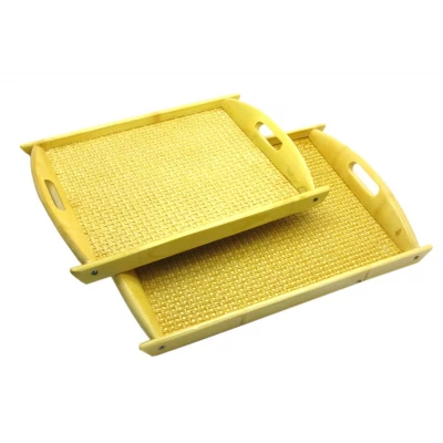 Подносы бамбуковые(н-р 2 шт)(37х27х2,5 см 33х24,5х2,5 см)(885) код 27930