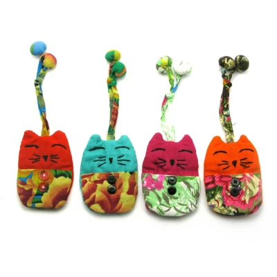 Чехол для ключей -брелок "Кошка" ткань (11х7 см) код 27972