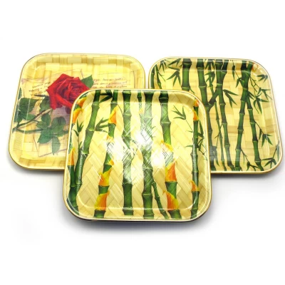 Тарелка бамбуковая квадратная (25х25 см) код 27990