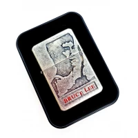 Зажигалка бензиноваяBruce Lee  бронзовая, в подарочной упаковке