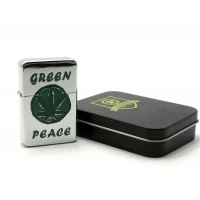 Зажигалка бензиновая Green Peace, бронзовая, в подарочной упаковке